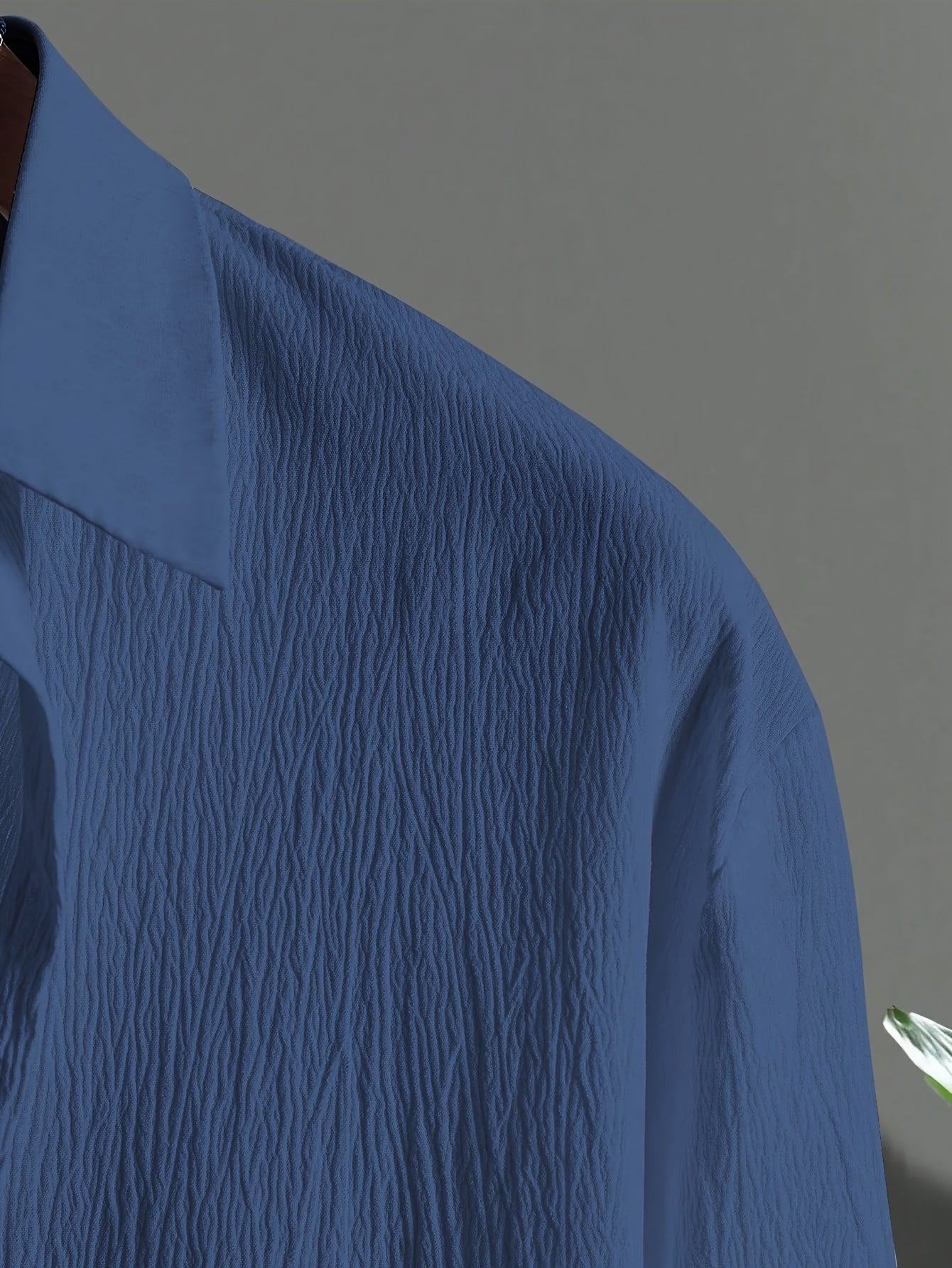 Men'S Plus Size Casual Knit Shirt and Pants Set - Light Blue Striped Pattern, Long Sleeve, Button-Up, Regular Fit with Pockets, Perfect for Casual Attire, Casual Attire|Striped Pattern|Knit Construction, PLUS SIZE