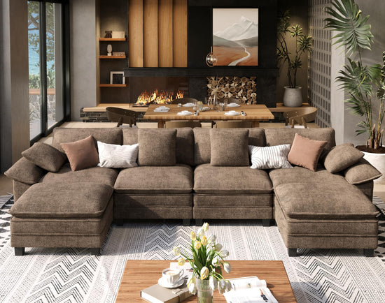 SUNSHINE VALLEY U Shaped Modular Cloud Couch, 157.5&
