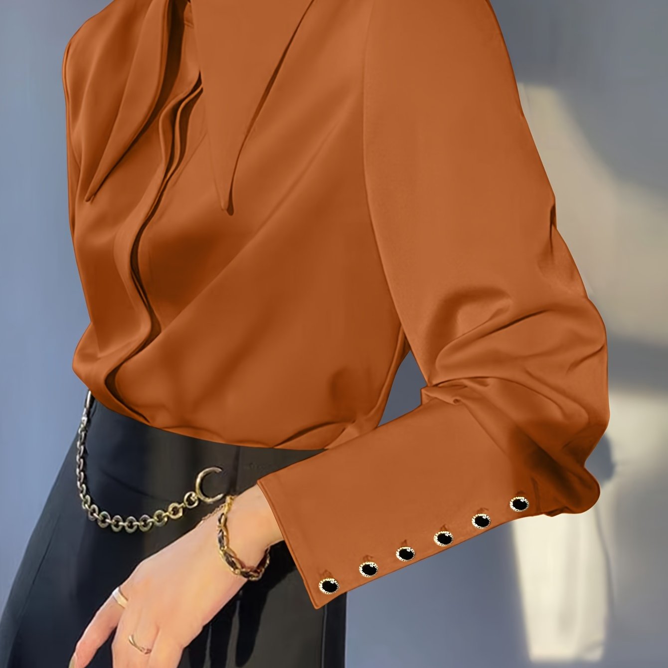 Women's Solid Color Lapel Casual Long Sleeve Shirt