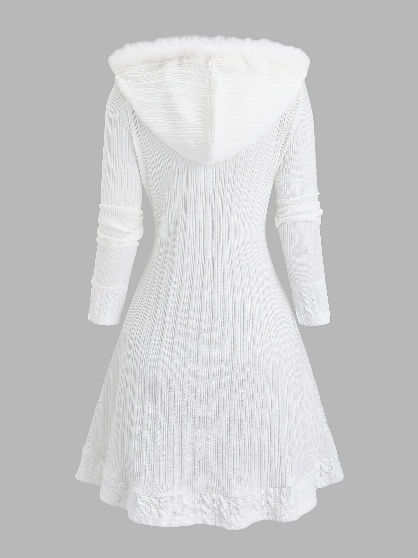 Y2K Cable Plaid Patchwork Hooded Button-Up Long Cardigan