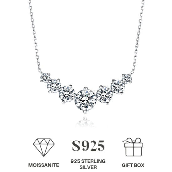 Moissanite Necklace for Women, 2.8 Carat Heart Necklace Gift for Wife, Wedding Anniversary Birthday Gifts for Women