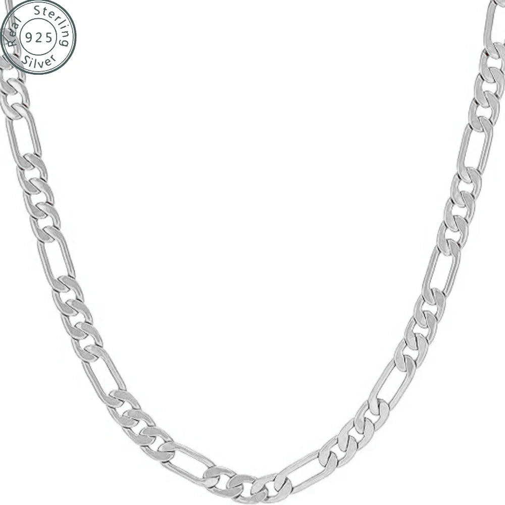 3.5mm，5mm，7mm Figaro Chain Necklace Diamond Cut 18k Real Gold Plated