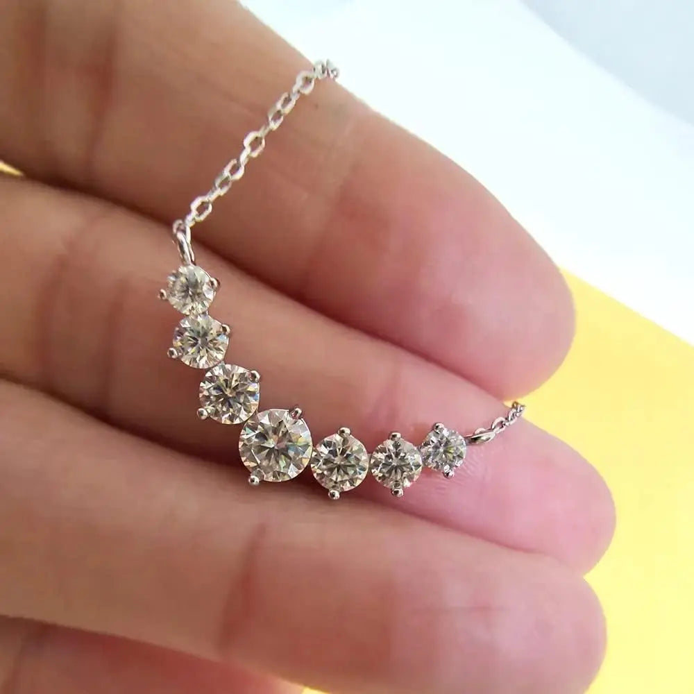 Moissanite Necklace for Women, 2.8 Carat Heart Necklace Gift for Wife, Wedding Anniversary Birthday Gifts for Women