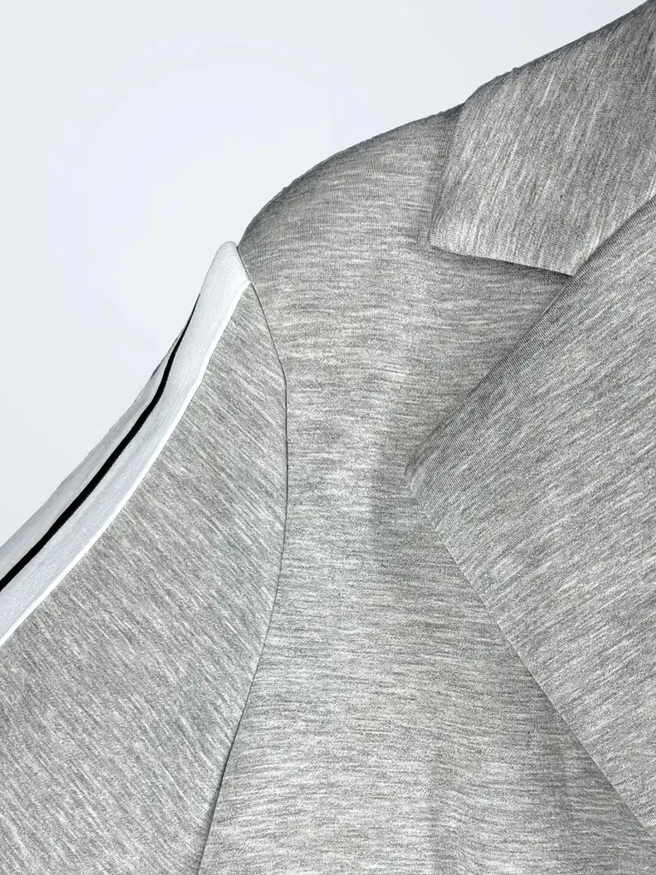 Women's Elegant Side Striped Two-Piece Suit Set, Single Breasted Long Sleeved Lapel Suit Jacket and High Waisted Straight Leg Wi