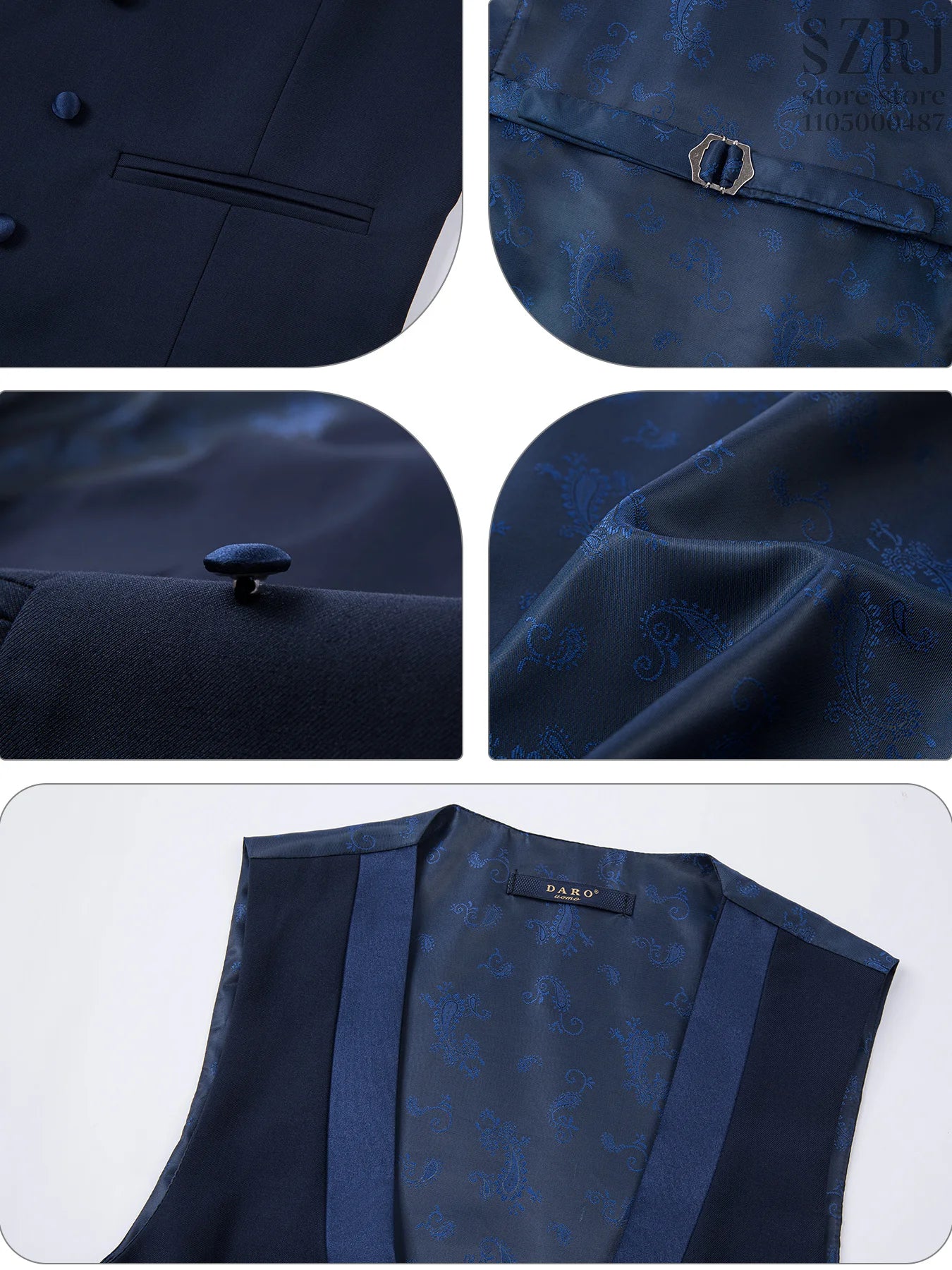 Men's 3 - Piece Suit Set, Featuring Decorative Lapel Design, Includes Jacket, Vest & Pants, Ideal for Formal Occasions，Wedding