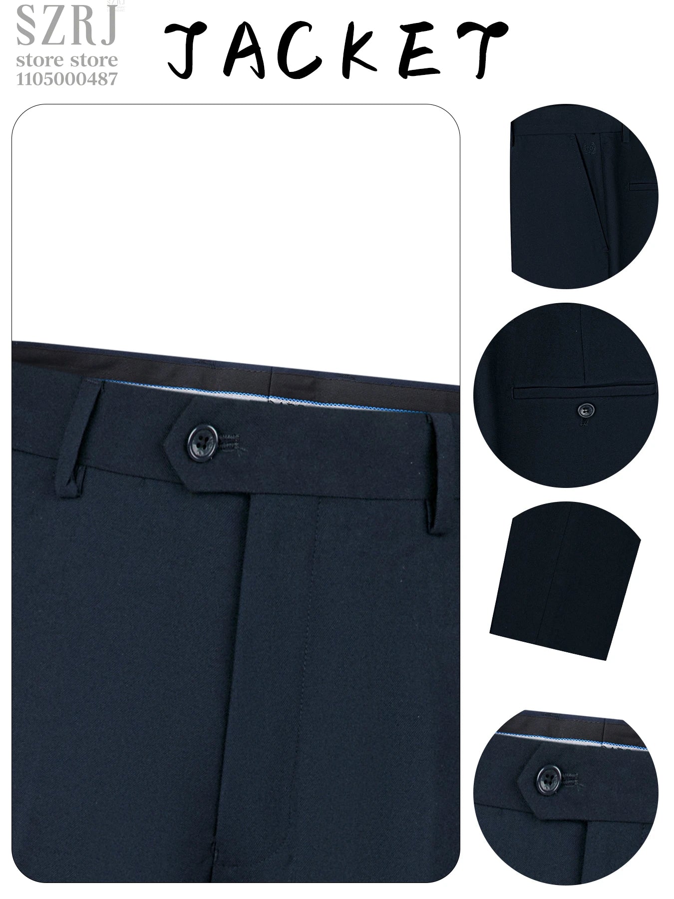 Men's 3pcs Floral Tuxedo Suit: Stand Collar, Double-Breasted Vest & Pants - Wedding/Party/Performance