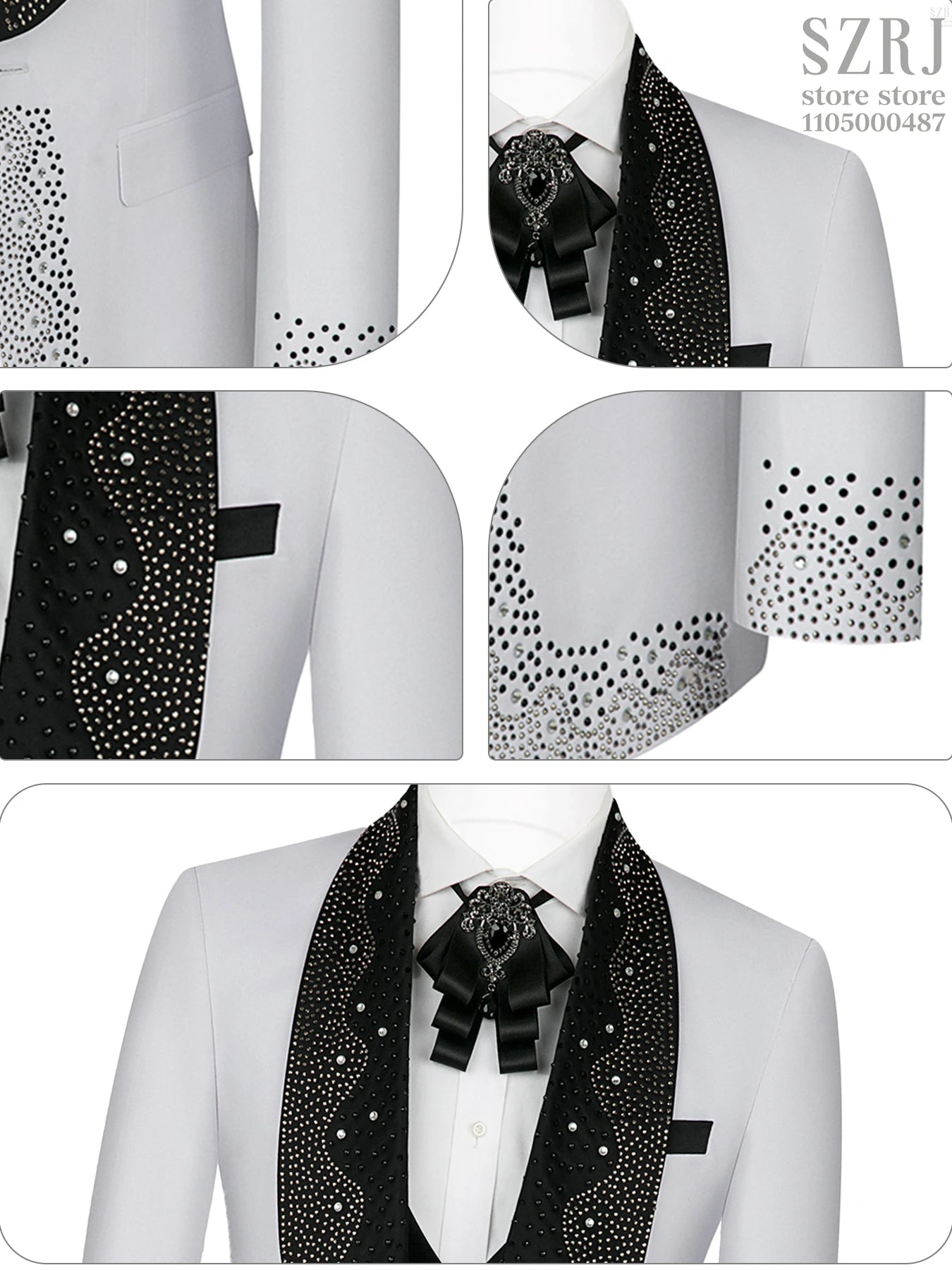 Men's 3 - Piece Suit Set, Featuring Decorative Lapel Design, Includes Jacket, Vest & Pants, Ideal for Formal Occasions，Wedding