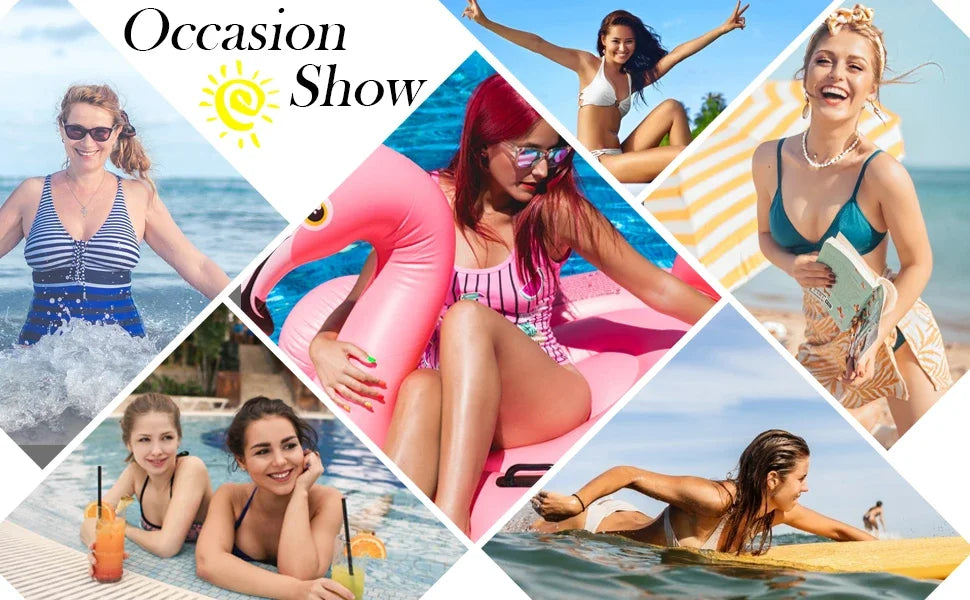 2025 Plus Size Women's Swimsuit One Piece Beach Dress Swimwear Printed Curves Tummy Control Bathing Suits