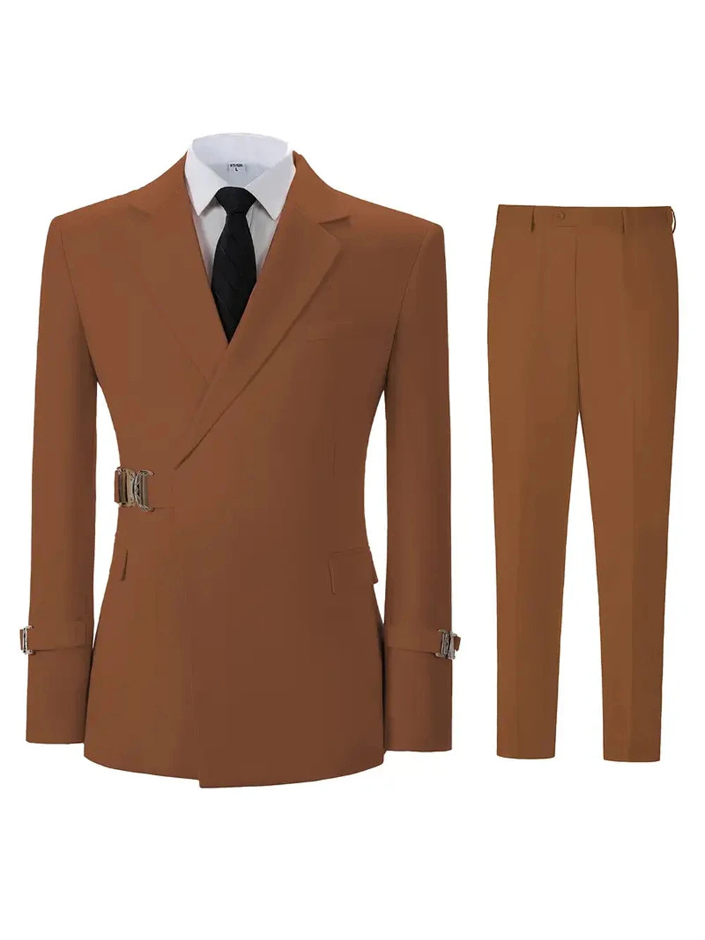 Fashion Men's Suits 2 Pieces Slim Daily Business Formal Fit Men Suits (Blazer+Pants)