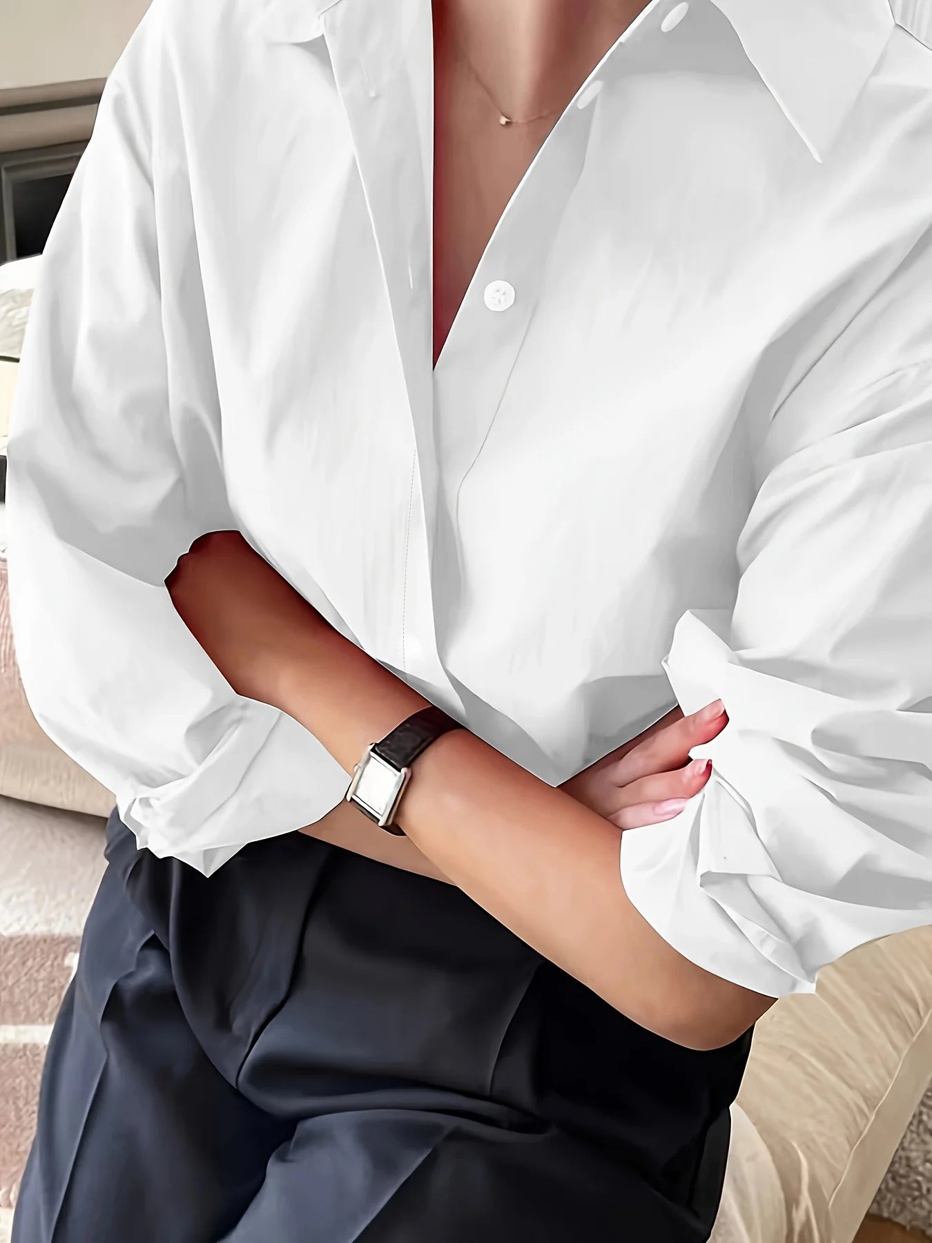 Women's Floral Print Seven-Quarter Sleeve Shirt, Comfortable Elegant Casual Daily Wear, Fitted Woven Fabric for All Seasons