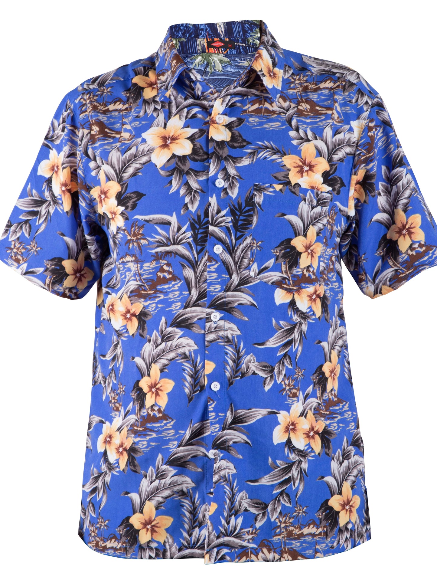 Men's short sleeved button up collar shirt, casual summer Hawaiian style, men's vacation beach wear