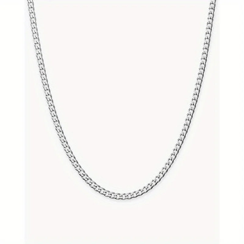 3mm Minimalist Stainless Steel Side Chain Necklace, Suitable For Both Men And Women