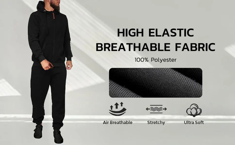 Sweat suits men Tracksuits 2 Piece sets Athletic Jogging suits Hoodie Casual Long Sleeve Zipper Outfits for men