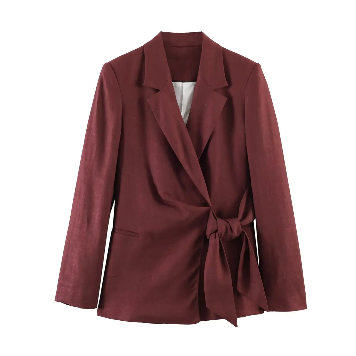 Fashion Office Ladies Blazer Pants Suit Elegant Formal Slim Lace Up Jacket Straight Trouser Lady Commuting Wear 2 Piece Set