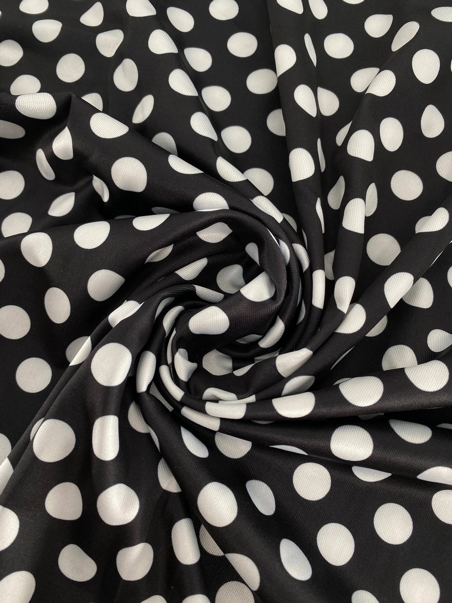 Plus Size Women's Dress Polka Dot Print Round Neck Long Sleeve Elegant Dress