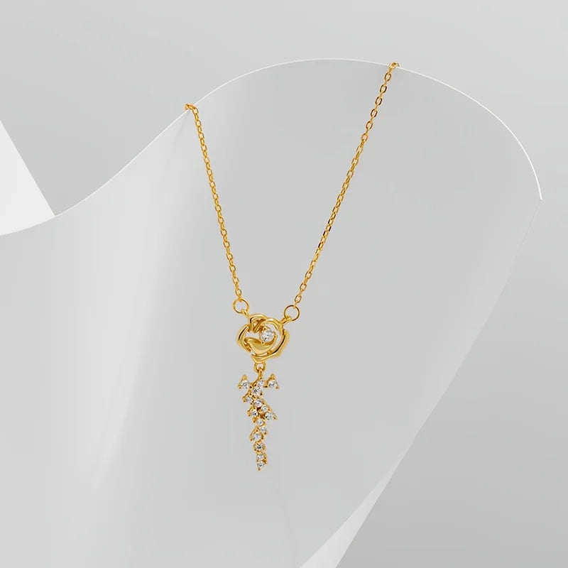 1pc s925 Rose Moissanite Pendant Fashionable Daily Wear, Creative New Trend Elegant and Exquisite | Necklace for My Daughter | S