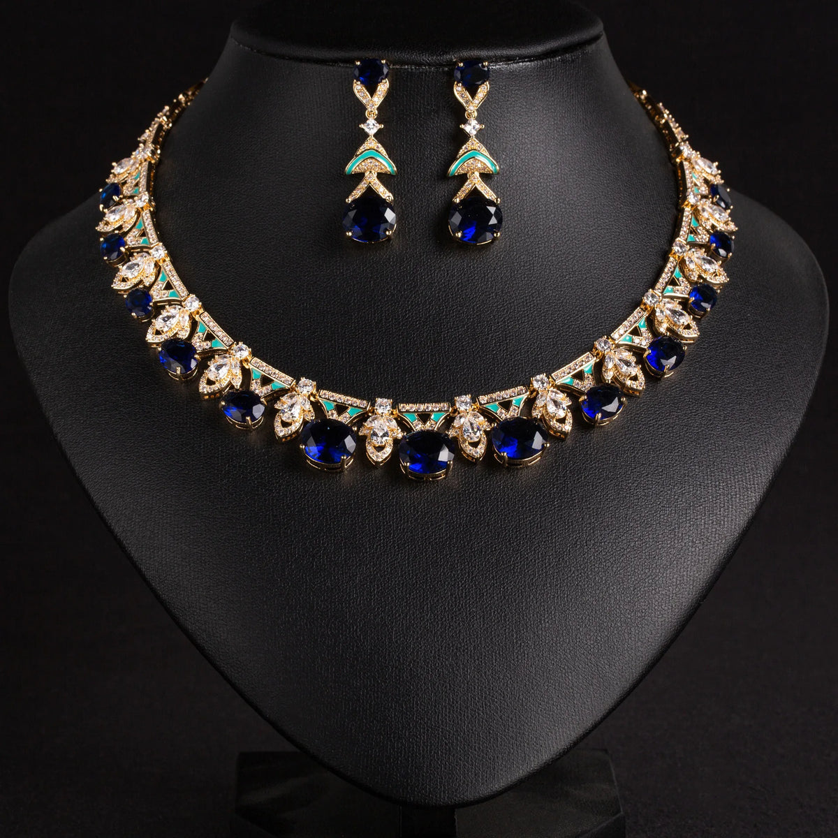 Fashion Hot Sale Luxury Heart Purple Necklace Earrings 2 Piece Women's Jewelry Set Wedding Bridal Travel Everyday Gift M-1042