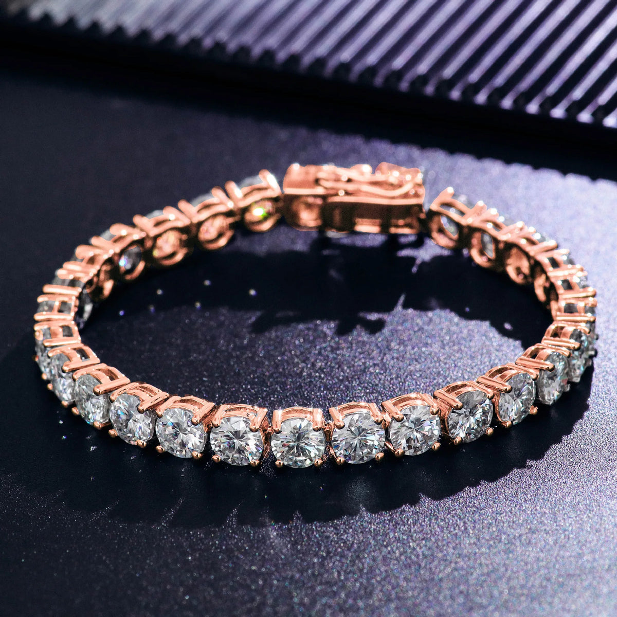2-6.5mm Men Women Moissanite Tennis Chain Rose Yellow Moissanite Tennis Bracelet s925 Silver Tennis Chain For Women Men