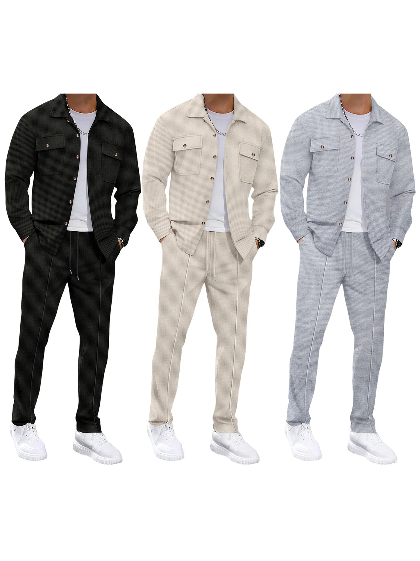 Men s 2-Piece Suit  Fit Blazer with Matching Trousers Formal Business Attire for Fall Events and Occasions