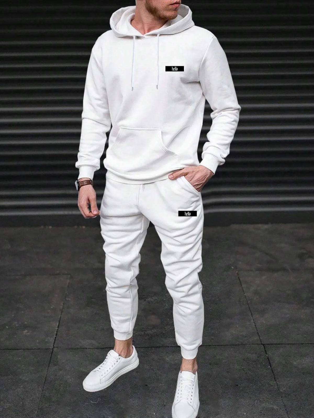 Autumn Winter Piece Set for men Drawstring Women's Tracksuit Hooded Suit Quality Comfortable Casual Pullover Fashion Daily