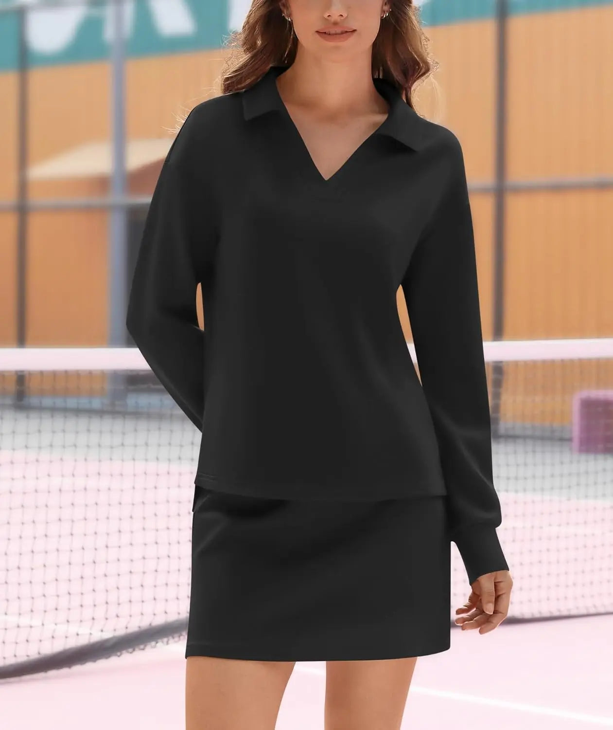 Two Piece Sets for Women 2024 Casual Tracksuit Sweatshirt Skorts Matching Set Lounge Tennis Jogger Sweat Suit