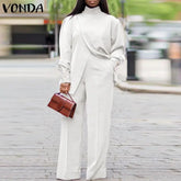 plus size autumn high neck suit