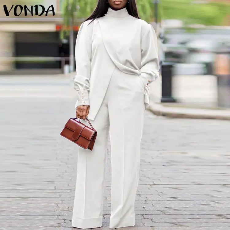 plus size autumn high neck suit