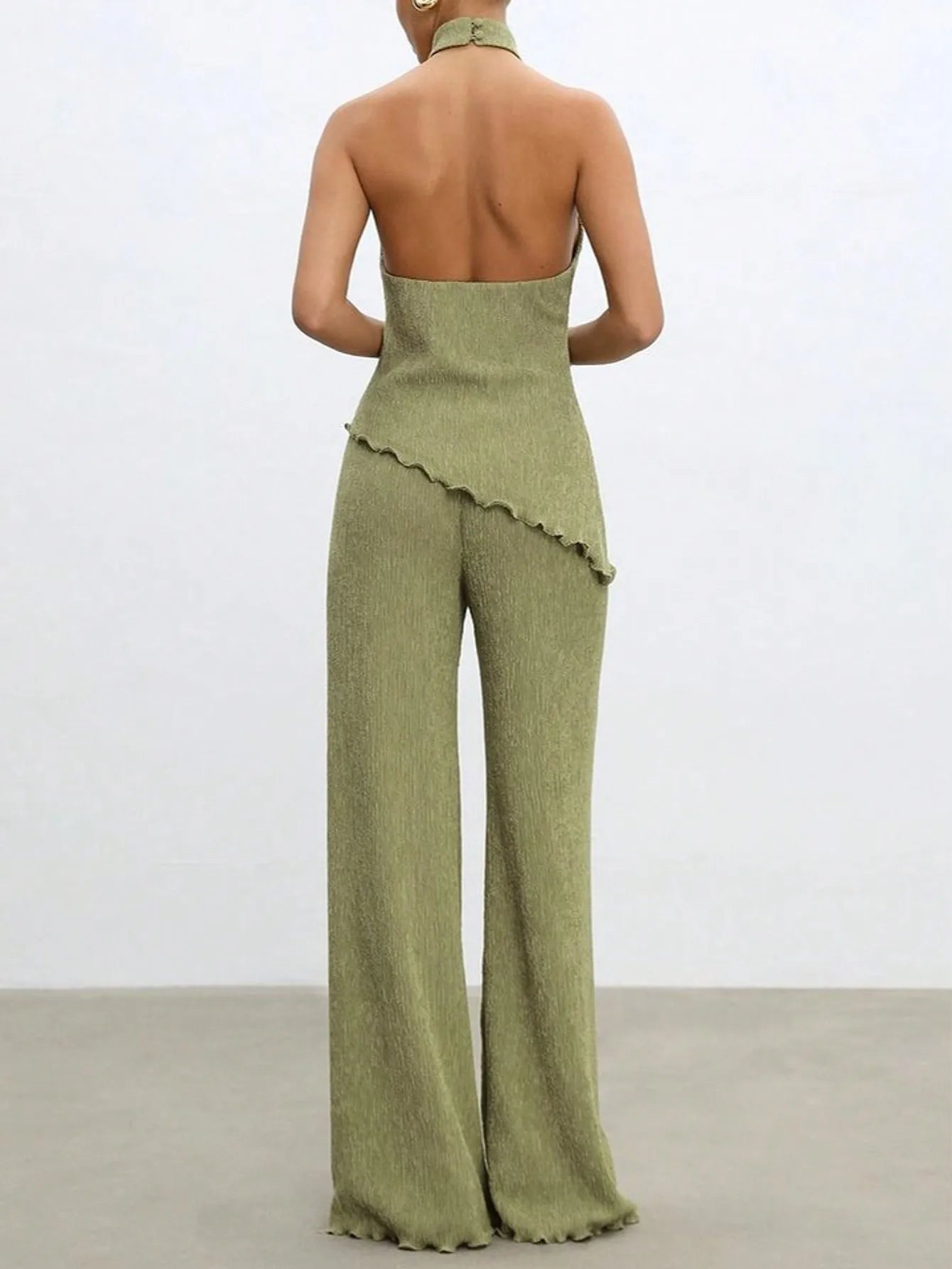 2025 Newest Women's 2 Piece Casual Bohemian Muse Shirt Wide Leg Pants Solid Color Daily Pleated Suit