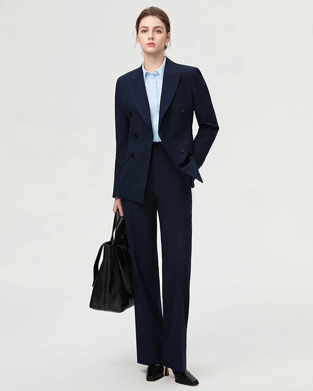 Fashion Classic Long Sleeved Triple-Breasted Women's Suit Luxury Business Jacket Two-Piece Set High-End And Elegant Slim Style