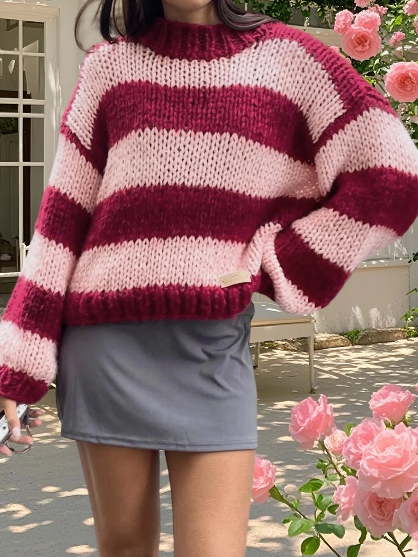 Women s Cozy Cable Knit Pullover Sweater with Turtleneck and Ribbed Trim for Fall Winter Fashion Style