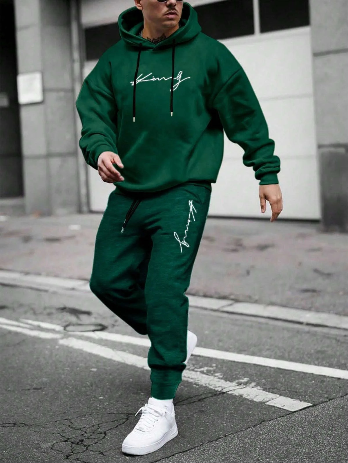 Autumn Winter Piece Set for men Drawstring Women's Tracksuit Hooded Suit Quality Comfortable Casual Pullover Fashion Daily