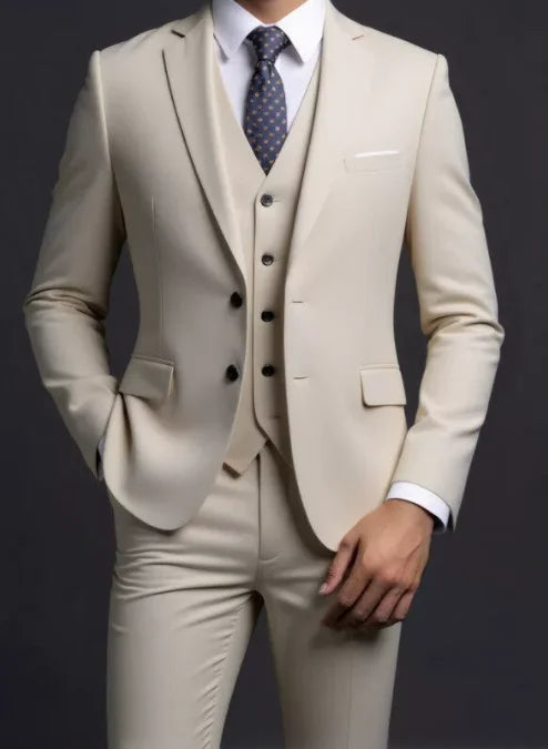 Men'S.Suit 3pcs Set,Jacket And Vest and Trousers, Fashionable Formal Wear, Suitable for Parties, Gatherings And Weddings.