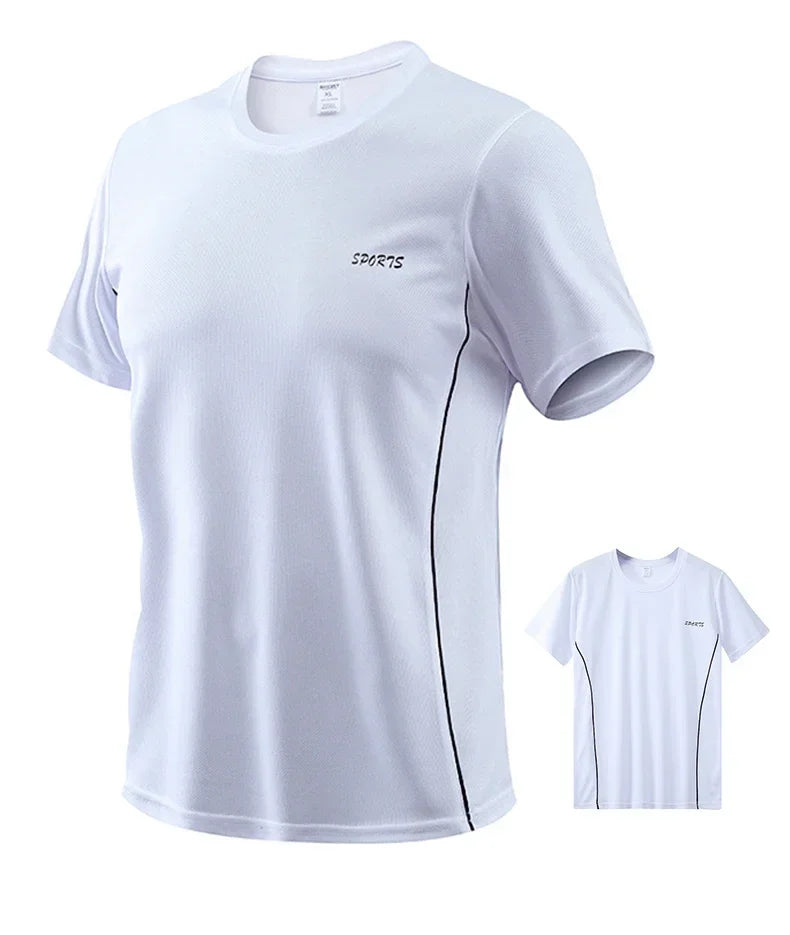 Men's Running Set Summer Quick Drying Sweat-absorbing Short Sleeved T-shirt Shorts Sports Suit Two-piece Set Men