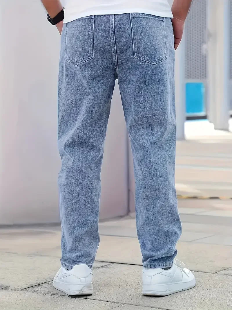 Men'S Trendy Casual Wear- Comfortable Washed Faux Denim Craft Daily Versatile Stylish Faux Denim For Fashionable Guys