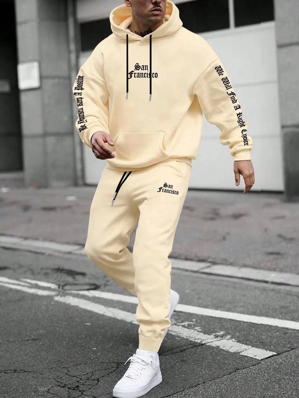 Autumn Winter Piece Set for men Drawstring Women's Tracksuit Hooded Suit Quality Comfortable Casual Pullover Fashion Daily