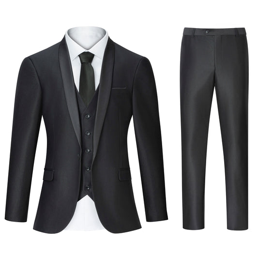 New Luxury Party Stage Men's Suit Costume Clothing Groomsmen Regular Fit Tuxedo 3 Piece Set Jacket+Trousers+Vest Blazers Pants