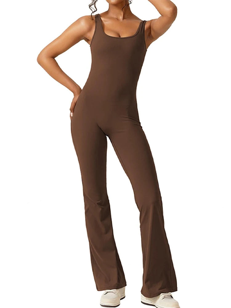 Spring Summer New Women's Slim Fit U-Neck Backless Sleeveless Yoga Sports Clothing Hip Lifting One-Piece Sexy