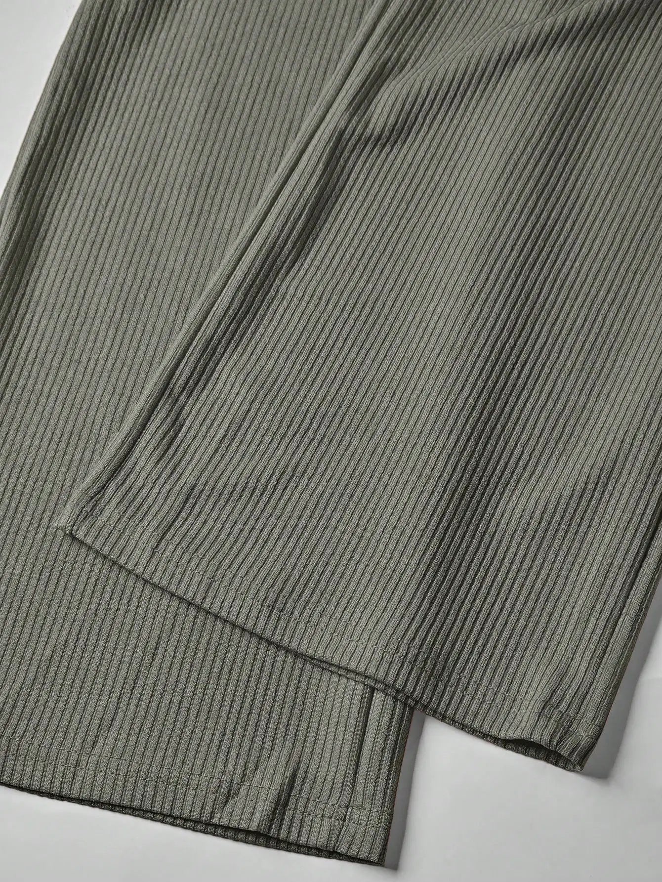 2025 latest women's two-piece ribbed short-sleeved cropped top and high-waisted wide-leg pants tracksuit