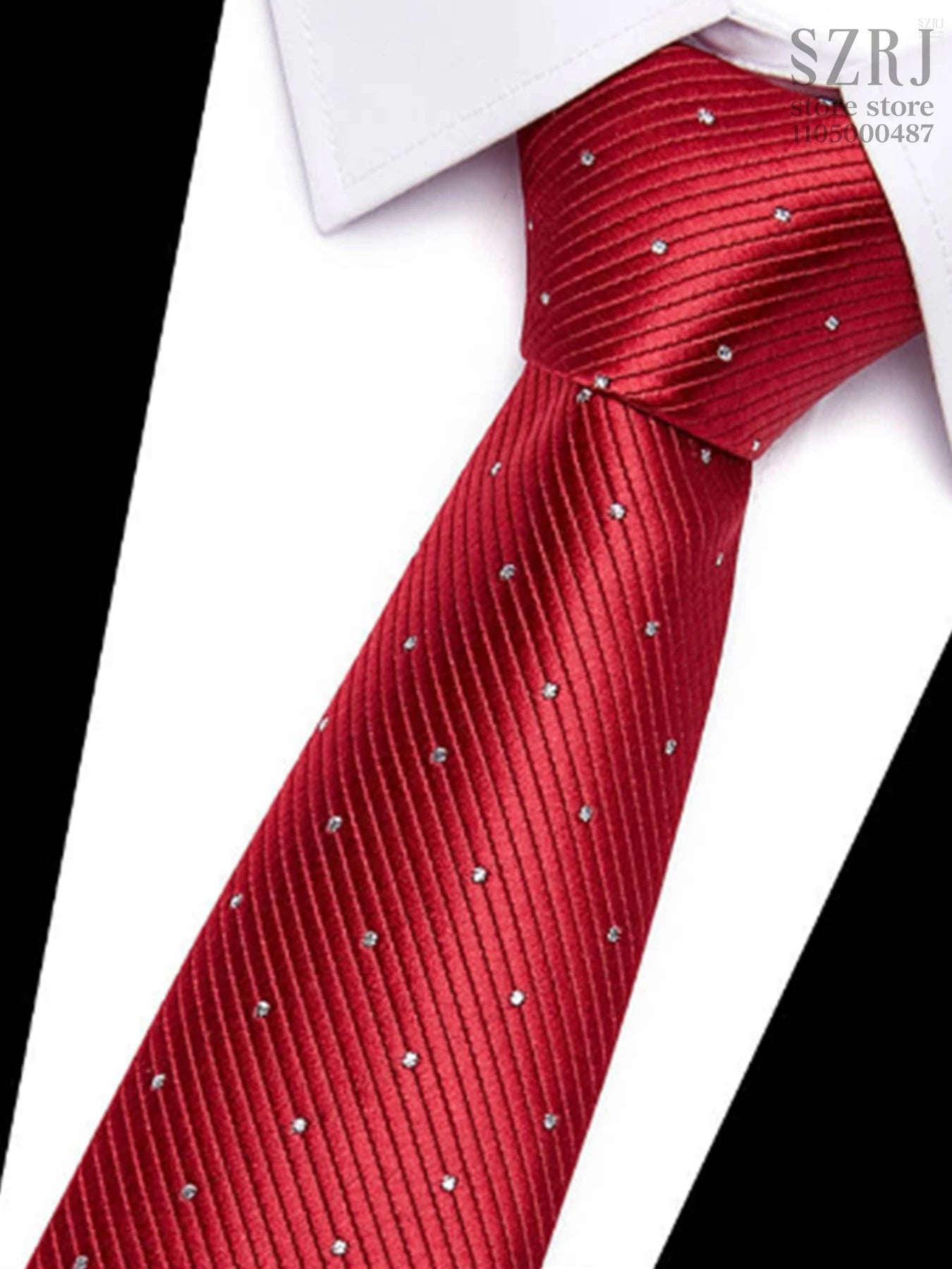 Men's 4-Piece Suit: Jacket+Vest+Pants+Red Spotted Tie.Gentleman Style, Premium, Tailored. For Business, Parties, Weddings.