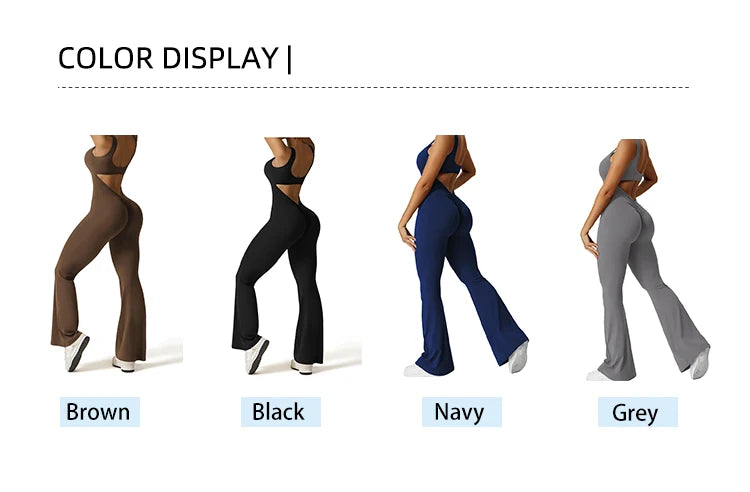 Spring Summer New Women's Slim Fit U-Neck Backless Sleeveless Yoga Sports Clothing Hip Lifting One-Piece Sexy