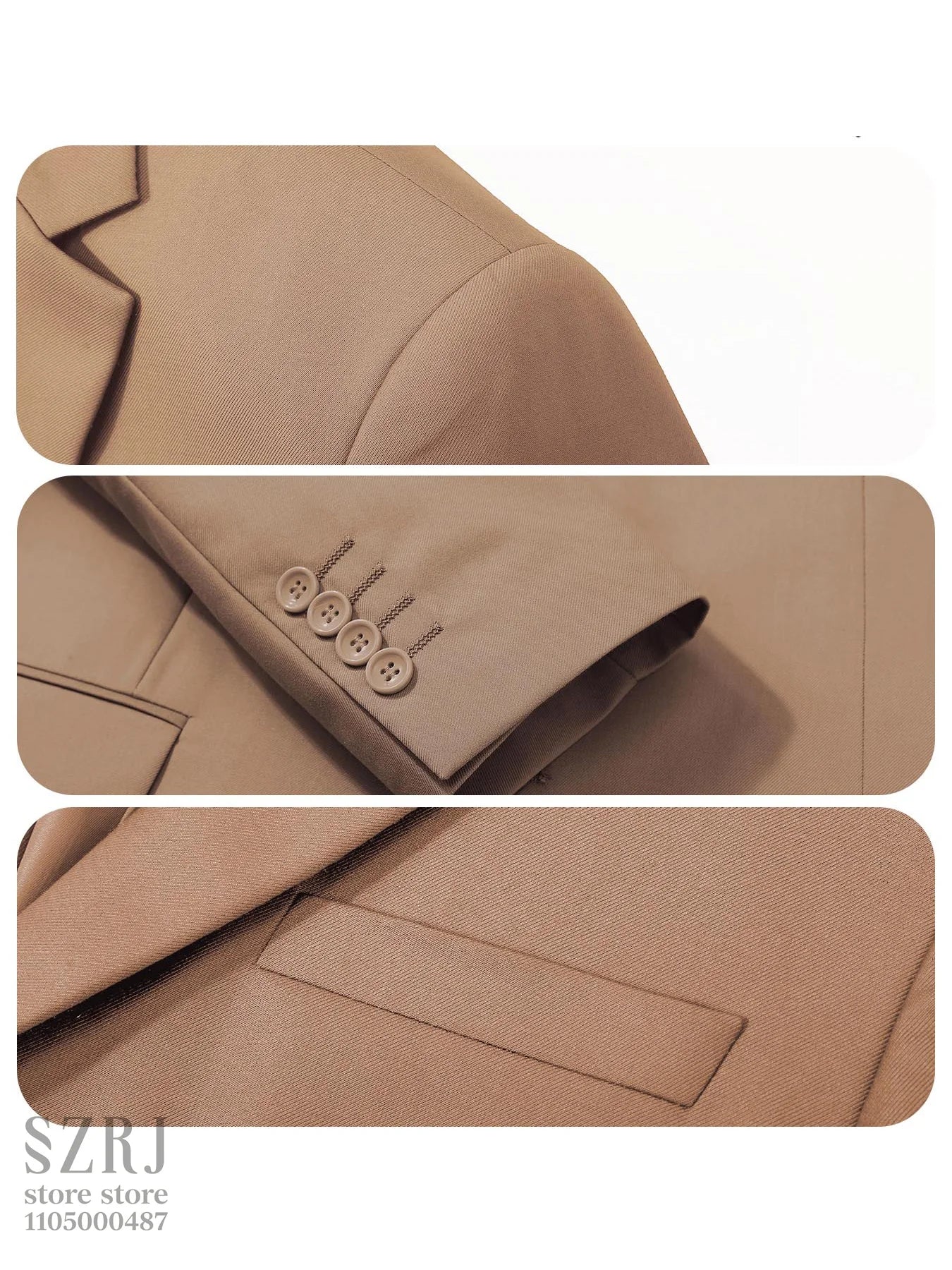 4pcs Men's Formal Suit Set: Tuxedo, Vest, Pants, Belt with .Classic Elegant Attire for Business, Party, Banquet, Job Interview