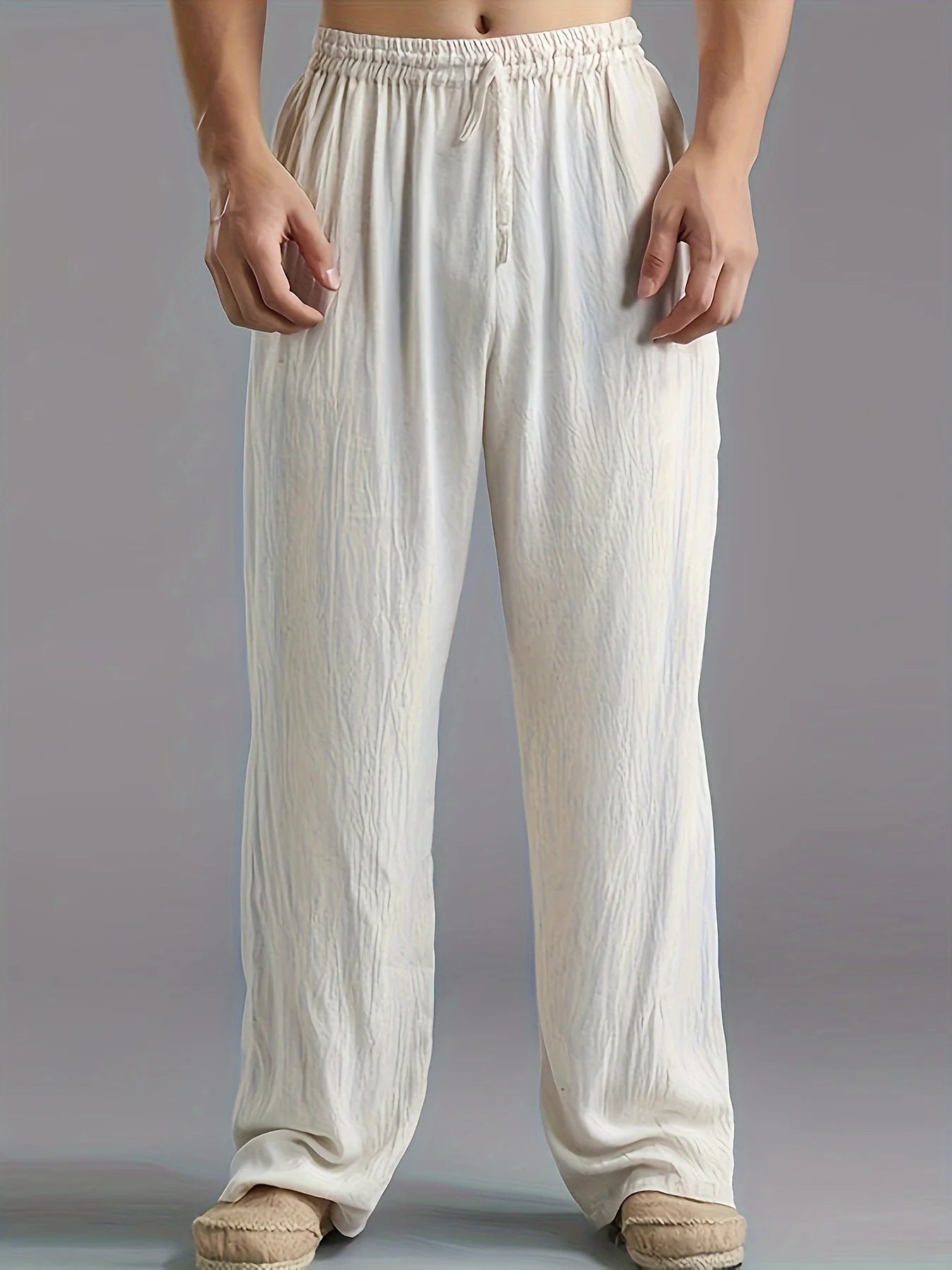 Men's plus-size slacks linen breathable sweatpants