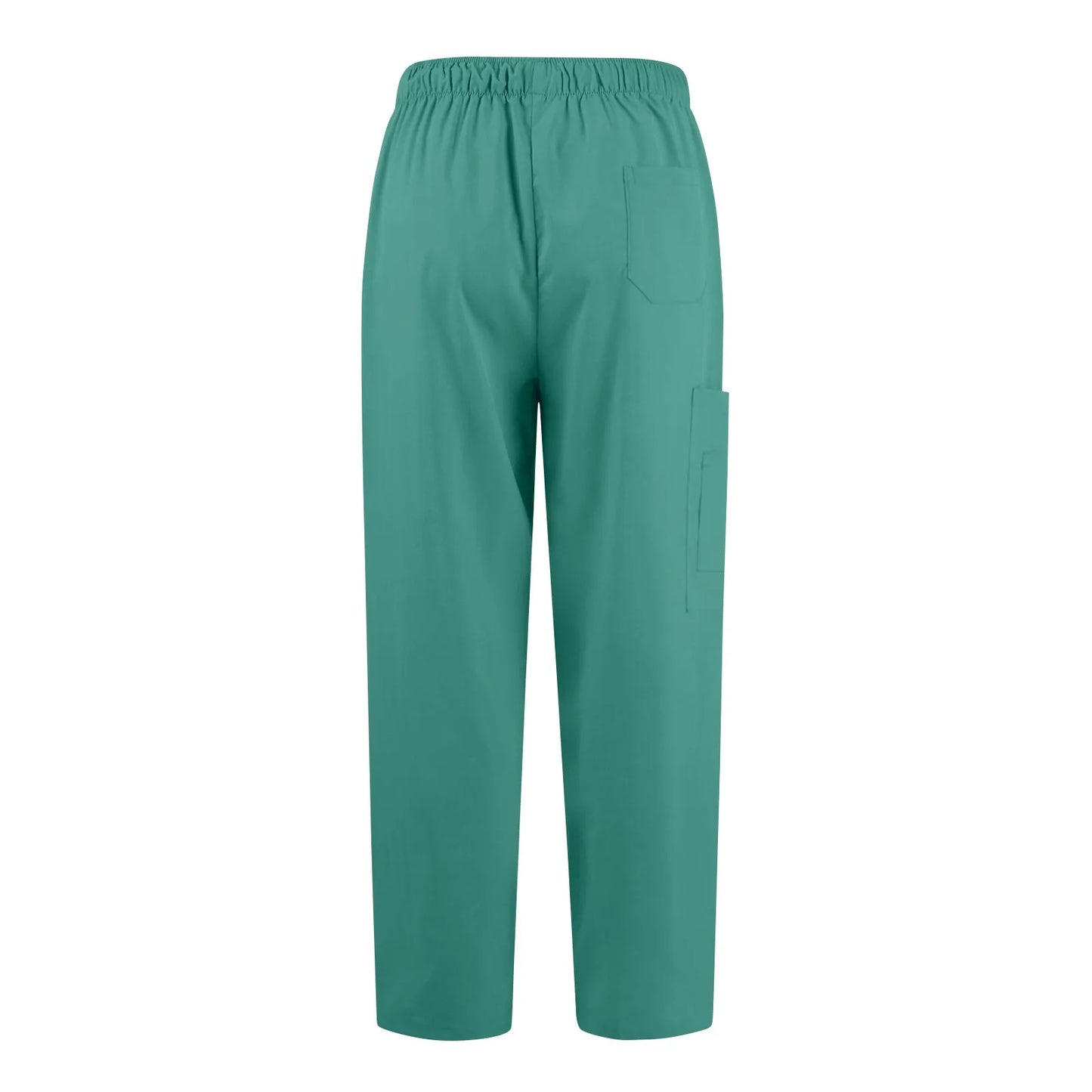 Women Two-Piece Set Solid Color Stand-Up Collar Short-Sleeve Top With Zipper Pocket And Matching Pants Professional Workwear