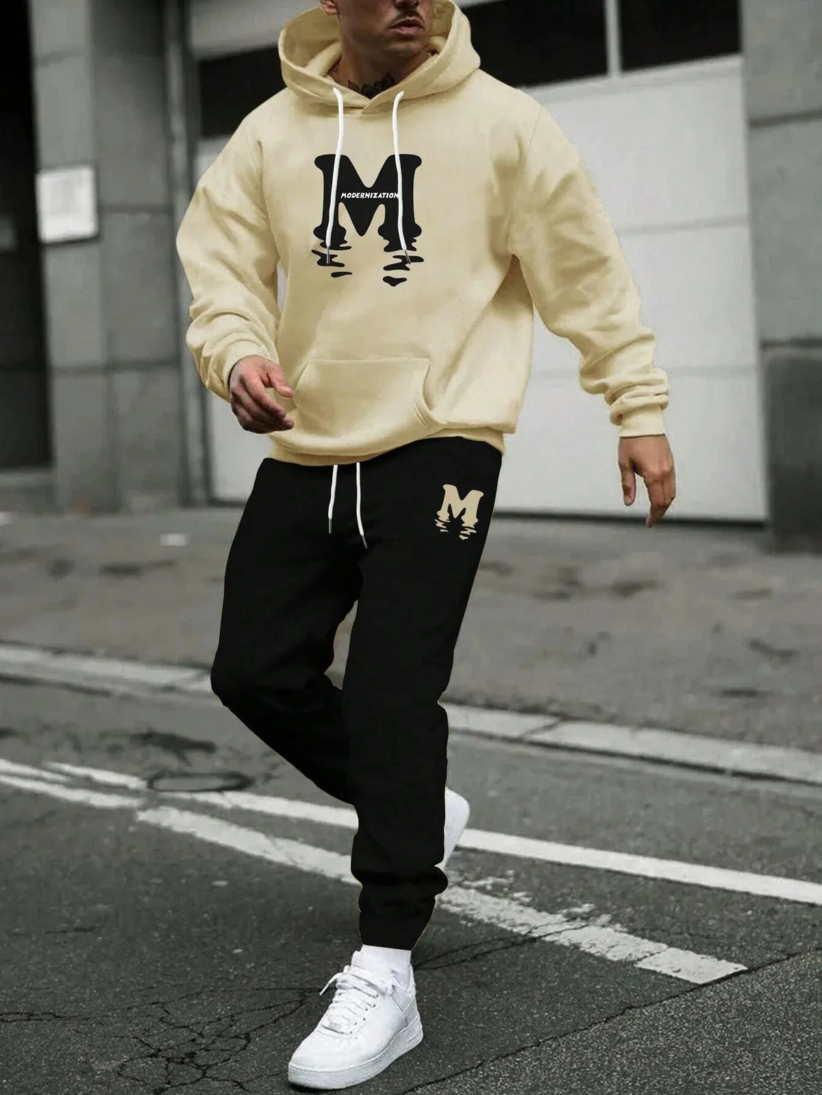 Autumn Winter Piece Set for men Drawstring Women's Tracksuit Hooded Suit Quality Comfortable Casual Pullover Fashion Daily