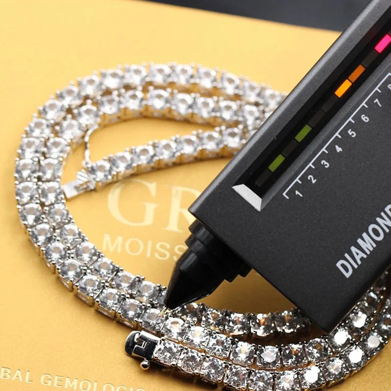 1pc S925 Sterling Silver With 45.9-112.00CT Moissanite Tennis Necklace Gift 3-6.5 Mm D Color VVS1 Round Cut Moissanite Tennis Ne