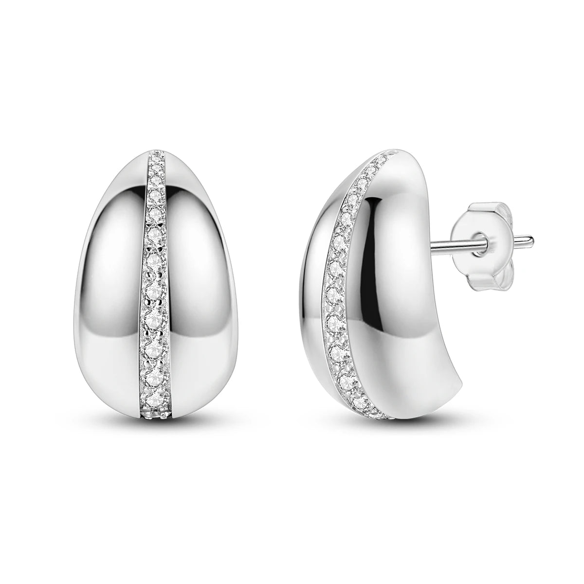 925 Sterling Silver Minimalist Droplet Shape Series Stud Earrings Zircon For Women Exquisite Daily Wear Jewelry Accessories Gift