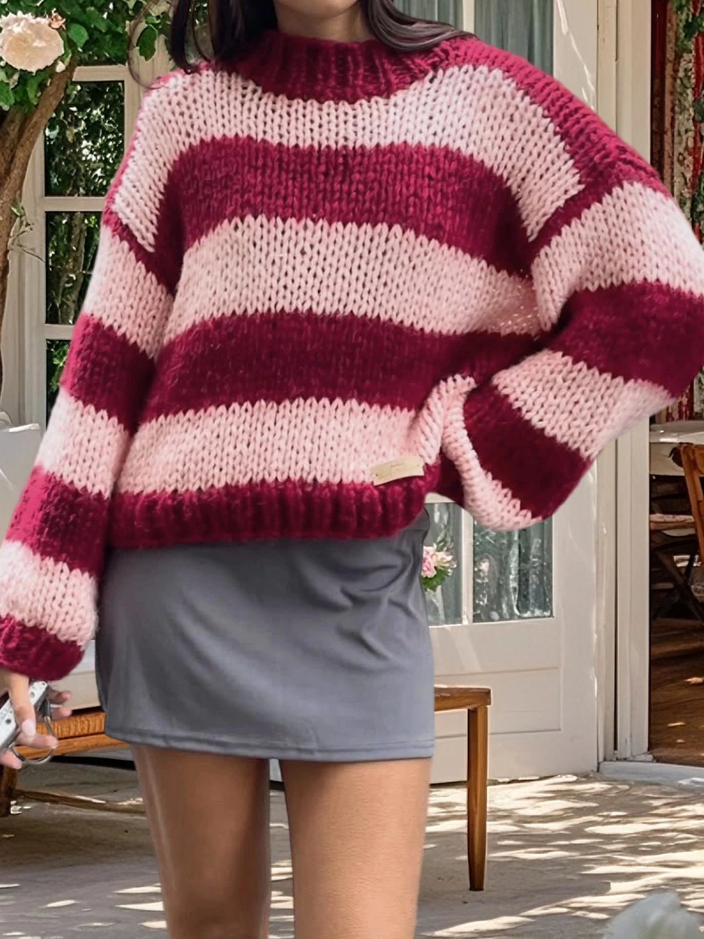 Women s Cozy Cable Knit Pullover Sweater with Turtleneck and Ribbed Trim for Fall Winter Fashion Style