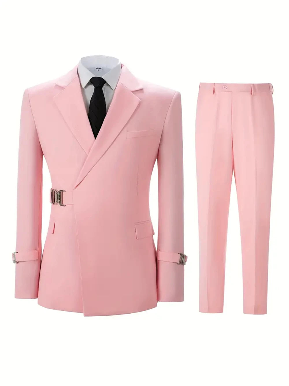 Fashion Men's Suits 2 Pieces Slim Daily Business Formal Fit Men Suits (Blazer+Pants)