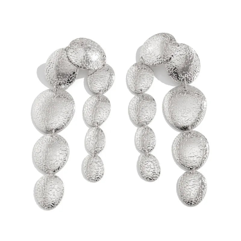 Fashion oval texture necklace, light luxury metal suit new