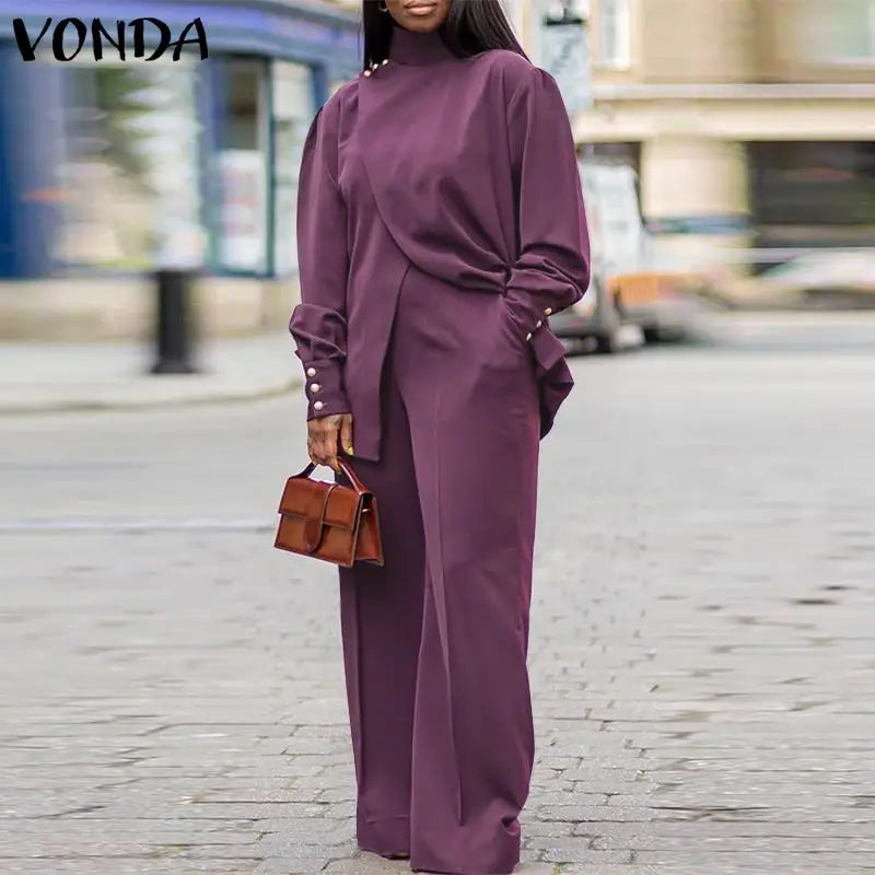 plus size autumn high neck suit